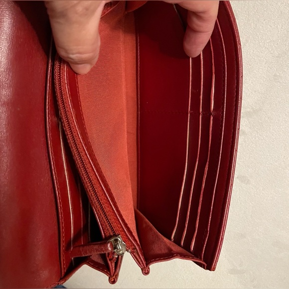 Chanel Red Lambskin Flap Long Wallet On A Unbranded Adjustable Chain With COA - Picture 10 of 14